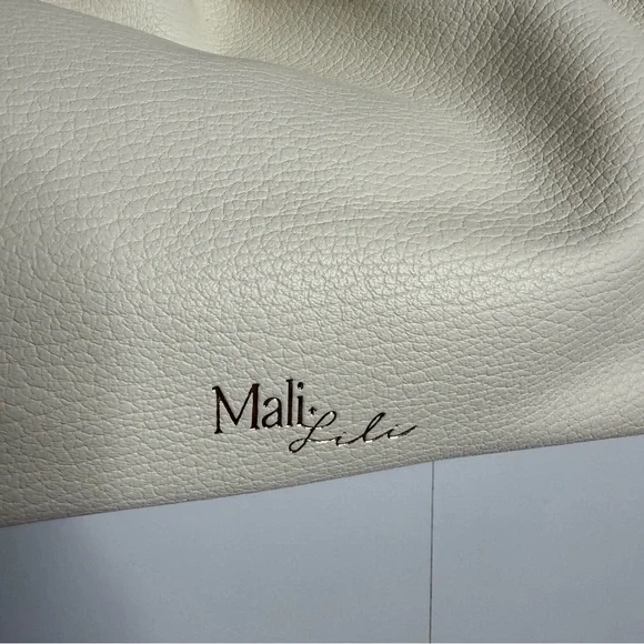 Anthropologie - Mali + Lili Nala Scrunched Faux Leather Bag Ivory Crossbody NWT - Picture 5 of 13
